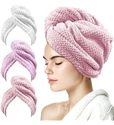 my novel things 3 Pack Hair Towel wrap for Women, Microfiber Hair Towel, Super Absorbent Hair Tow...
