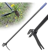 CKLT One-Piece Weed Puller Tool 46 Inch with Sand-Textured Stand Up Weed Puller Heavy Duty Mangan...
