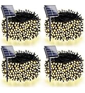4 Pack 180FT Solar String Lights for Outside, Super Bright 320 LED Solar Christmas Lights Outdoor...