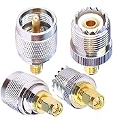 SMA to UHF Connectors Kit UHF to SMA Male to Female Coax Adapter Nickel Gold Plated SO239 PL259 t...
