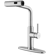 WEWE Waterfall Kitchen Faucet with Pull Down Sprayer, 3 Modes(Sweep/Stream/Waterfall) Rotary Swit...