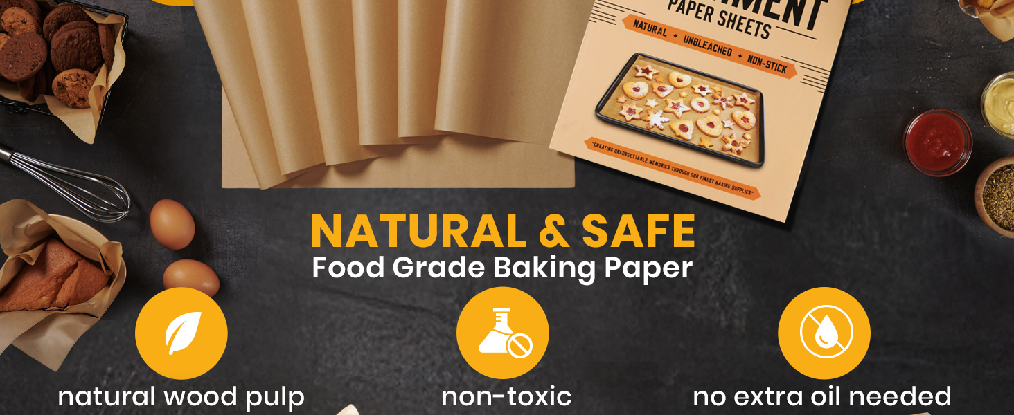 Natural parchment paper sheets