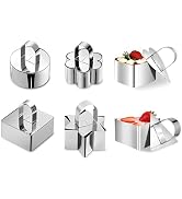 SWETON Cake Rings Cooking Rings Dessert Mousse Mold Stainless Steel with Pusher for Desserts Maki...