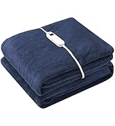 Wapaneus Foot Pocket Heated Blanket Electric Throw with 10 Heating Levels and Auto Shut Off, Flan...
