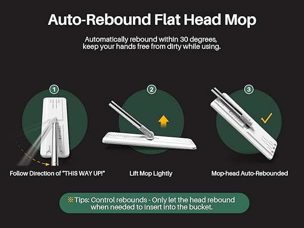 Auto-Rebound Flat Head Mop