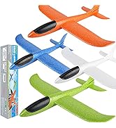 BooTaa 4 Pack Airplane Toys, 17.5" Large Throwing Foam Plane, 2 Flight Mode, Foam Gliders, Flying...