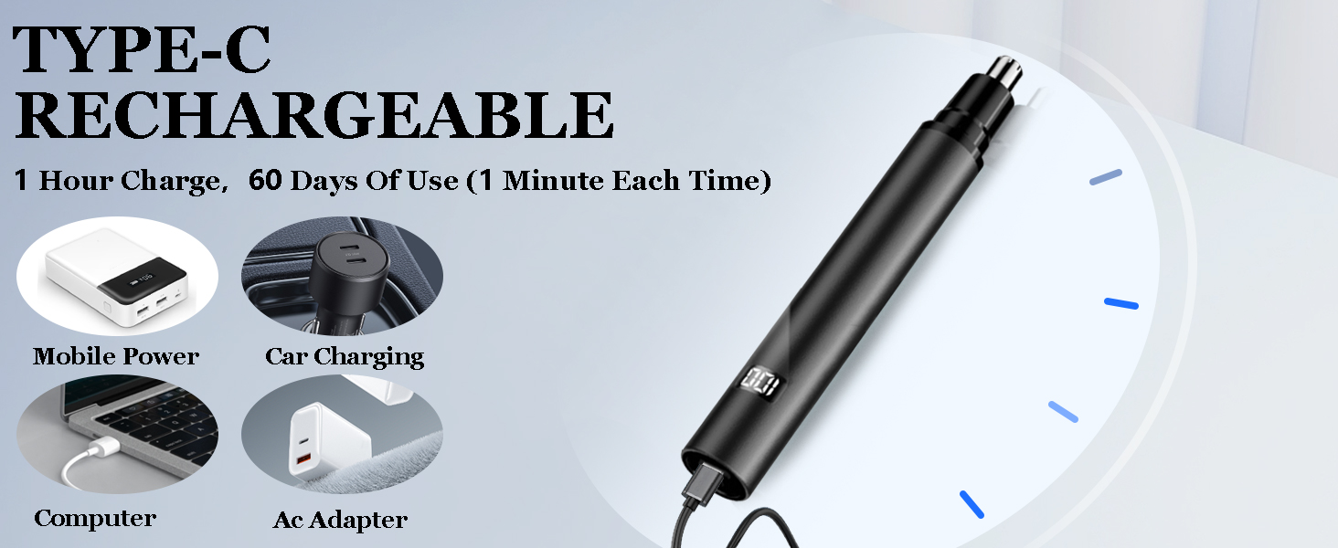 USB Rechargeable Eyebrow &amp;amp; Facial &amp;amp; Nose Hair Trimmer Clipper