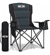 Overmont Oversized Folding Camping Chair - 500lbs Support with Padded Cushion Cooler Pockets - He...