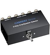 CAMWAY 2-Way Amplifier Speaker Selector Switch Box,Connect 2 Amps to 1 Speaker Pair or 1 Amp to 2...