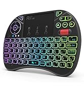 Rii X8 Mini Keyboard,2.4GHz Portable Wireless Keyboard with Touchpad Mouse,RGB Backlit,Rechargeab...