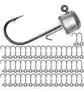 50 Pack Ned Rig Jig Hook Kits, Jig Heads for Soft Lures, Standard Fishing Jig Hooks, 3/8oz 1/8oz ...
