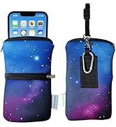 Tainada Men Women Phone Neoprene Shockproof Zippered Sleeve Case Bag Pouch with Carabiner, Neck L...