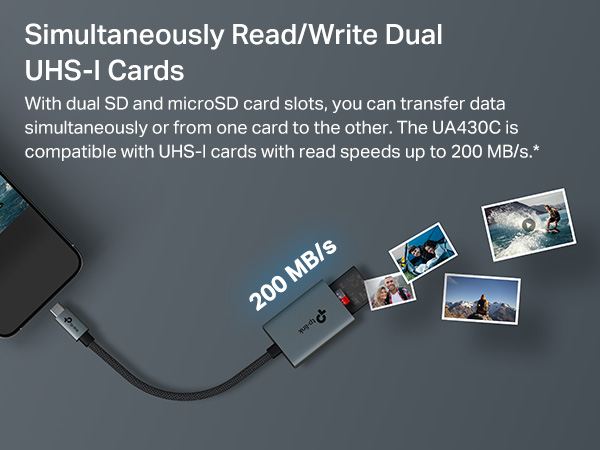 Simultaneously Read/Write Dual UHS-I Cards