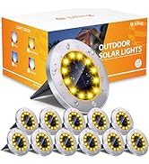 Biling Solar Ground Lights Outdoor 12 Packs, Bright 12 LEDs Solar Lights Outdoor Waterproof for Y...