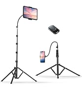 Weilisi Heavy Duty Tablet Tripod Stand 82” Tall, Floor Stand with Remote and Adjustable Gooseneck...