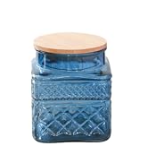 ANSQU 37oz Square Glass Jar, Candy Jar with Lid, Glass Food Storage Containers for Ground Coffee,...