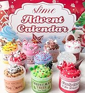 Advent Calendar 2026-24 Days of Slime and Charms Kit - Christmas Kids Gifts | 10 Slime Pots &amp; 19 ...