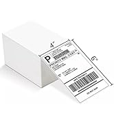 NefLaca 4" x 6" Fanfold Direct Thermal Labels, 1000 Labels Per Stack, White Perforated Shipping L...