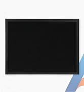 AMUSIGHT Double-Sided Black Cork Board with Linen, 24" x 18" Hanging Wood Framed Large Bulletin B...