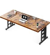 Coleshome 78 Inch Executive Desk with USB Ports, Large Computer Desk with Extra Thick, Long Morde...