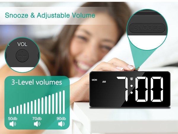 Digital Alarm Clock for Bedroom, LED Alarm Clock