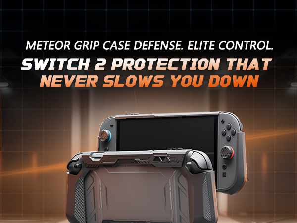 PlayVital Meteor Grip Case for Nintendo Switch 2 with Thumbstick Caps &amp; Ergonomic Grips