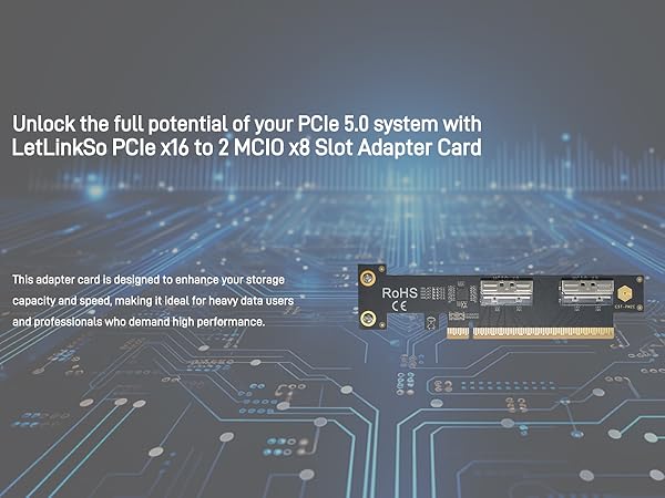LetLinkSo-Gen5-PCIe-5.0-x16-to-2-MCIO-x8-8i-U.2-Connector-NVMe-SSD-Adapter-Card