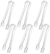 6 PCS Clear Plastic Serving Tongs, 6.3 Inch Mini Serving Utensils Plastic Tongs Ice Tongs for Buf...
