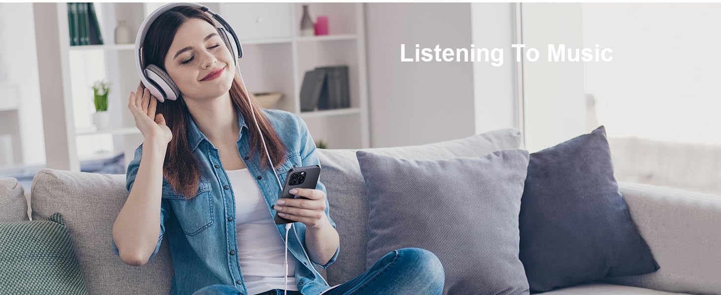 USB C to 3.5mm Headphone Jack Adapter USB C to Aux Audio Dongle Cable Cord 