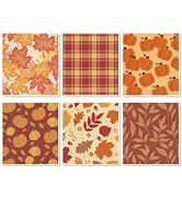 AnyDesign 6 Pcs Fall Swedish Dishcloths Kitchen Towel Pumpkin Maple Leaf Plaid Absorbent Decorati...
