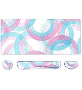 Large Gaming Mouse Pad Set,4in1 Extended Mousepad,Desk Pad+Keyboard Wrist Rest Pad+Mouse Mat with...