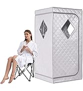 ZONEMEL Portable Full Size Infrared Sauna, Home Spa Detox Therapy with Upgrade Reinforced Portabl...