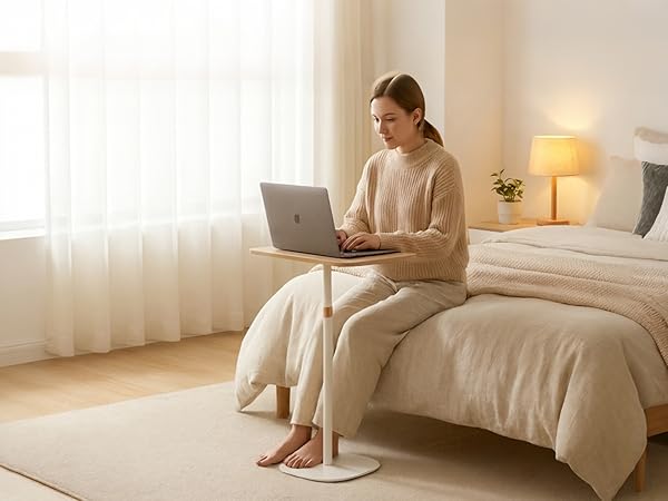 tall small adjustable standing desk bedside