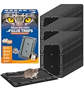 LULUCATCH Mouse &amp; Insect Glue Traps, 48 Pack Adhesive Glue Traps, Pre-Baited Heavy Duty Non-Toxic...