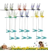 Jongdari Dragonfly Hat Clip Realistic Fake Dragonflies Clip-On Garden Outdoor Decor Stakes Plasti...