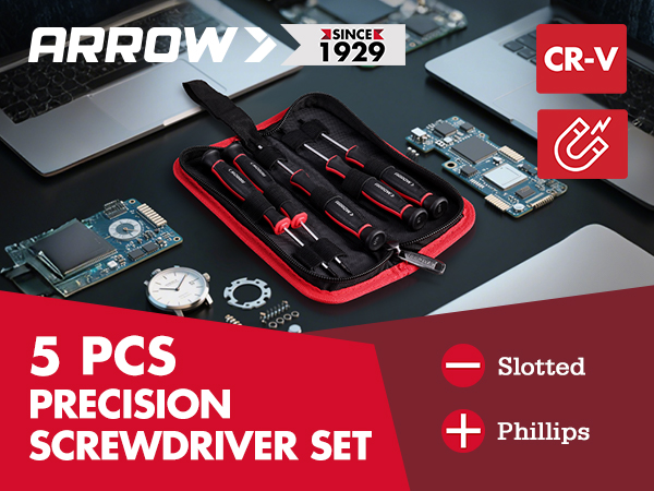 ARROW 5 PCS PRECISION SCREWDRIVER SET