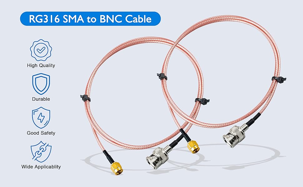 RG316 coaxial cable bnc to sma connetctors sma to bnc cable sma to bnc adapter 