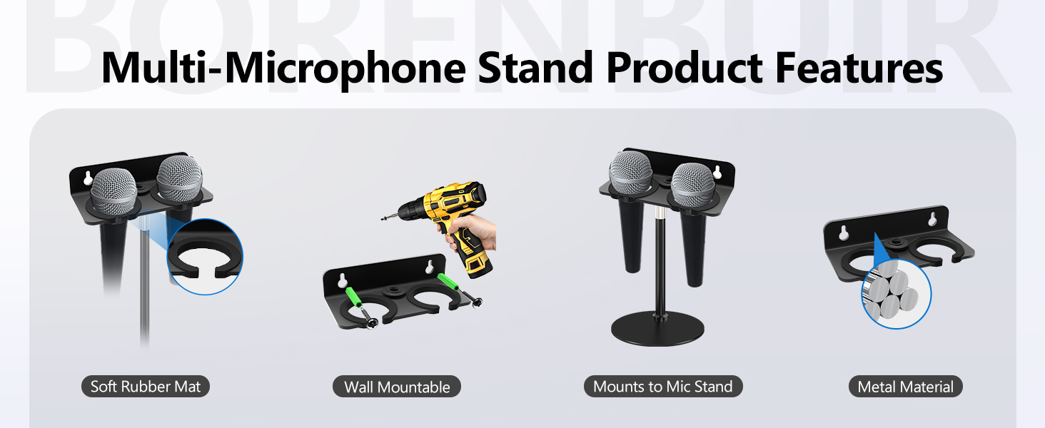 2 Multi Microphone Holder