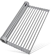 LEMIKKLE Roll Up Dish Drying Rack Grey