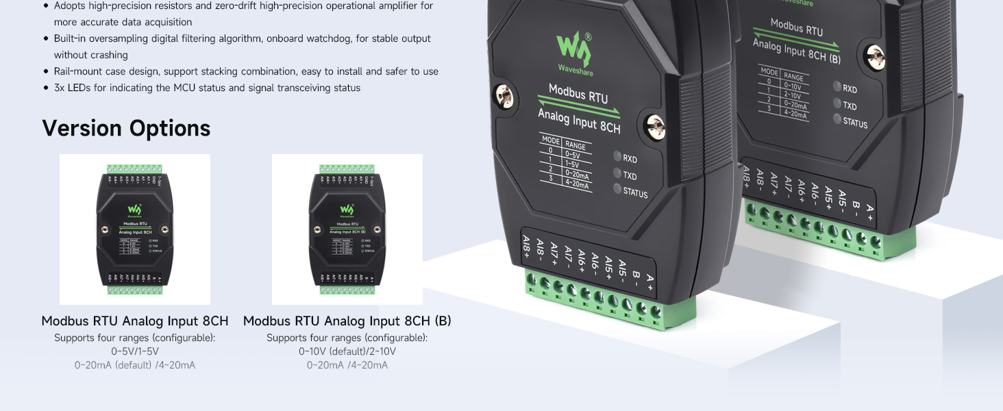 Modbus RTU Analog Input 8CH
