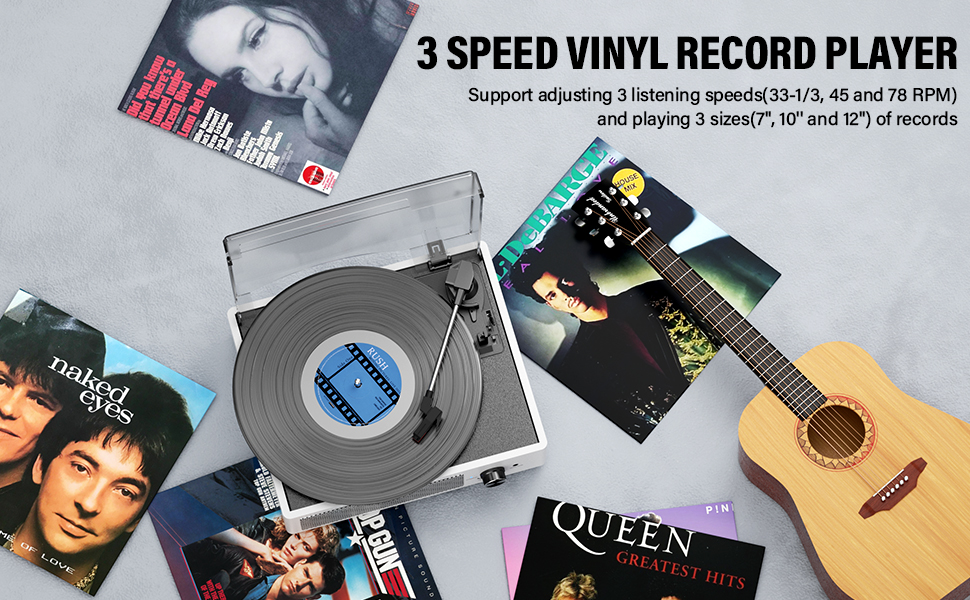 3 Speed 3 Size Belt Drive Vinyl Record Player