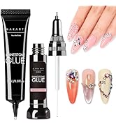Makartt Nail Rhinestone Glue Set - Gel Nail Glue for Rhinestones, 3D Art Design Super Strong Adhe...