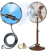 homenote Fan Misting Kit for a Cool Patio Breeze 16.4FT (5M) Misting Line &amp;5 Removable Brass Nozz...