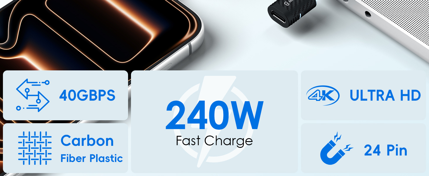 Magnetic USB C adapter 40gbps