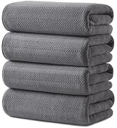 ecolook 4 Pack Microfiber Bath Towels, 31 x 63 inches Extra Large Bath Towel Set, Super Soft High...