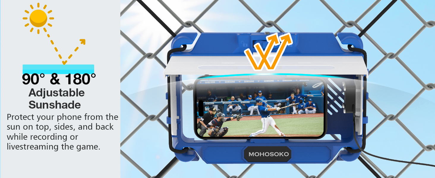cell phone fence mount with shade