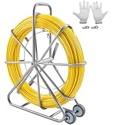 VEVOR Fish Tape Fiberglass, 656 ft, 5/16 in, Duct Rodder Fishtape Wire Puller, Cable Running Rod ...