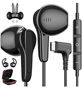 90° Right Angle USB C Headphones Wired for Samsung S26 Ultra S25 S24 S23 FE S22+ S10, Type C Earp...