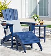 Yaheetech Adirondack Ottoman Footrest for Adirondack Chair,HDPE All Weather Outdoor Folding Foot ...