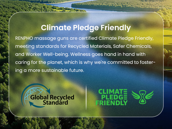 Climate Pledge Certified with Recycled Materials for Sustainable Wellness Anywhere